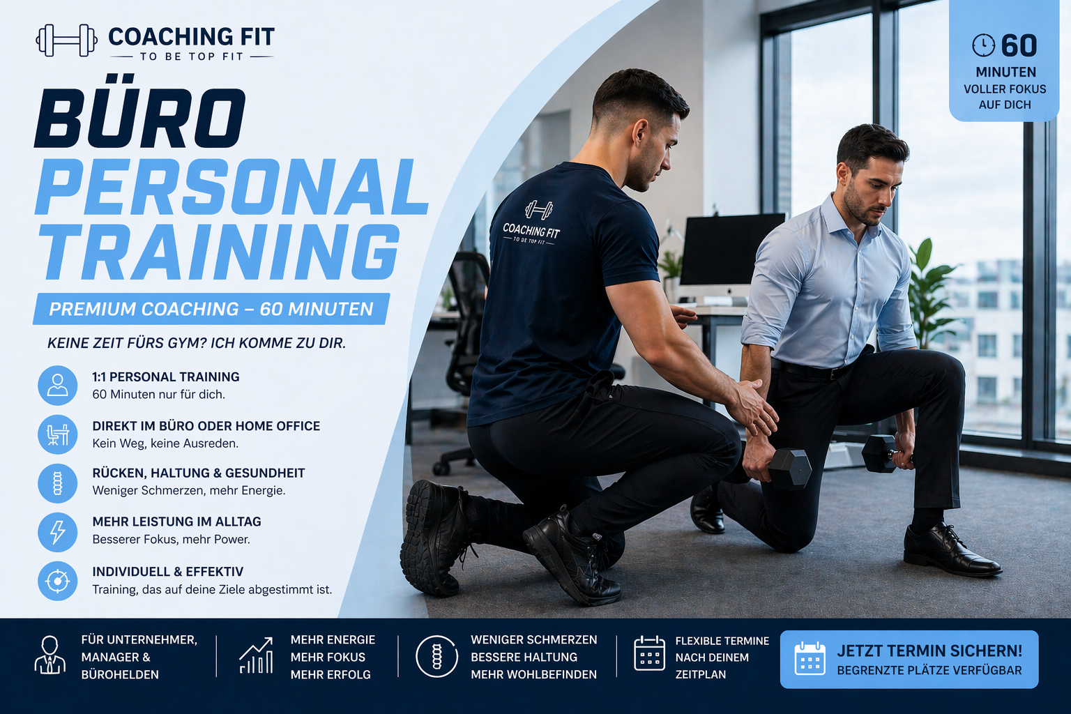 🔥 Büro Personal Training – Premium Coaching (60 Minuten)